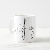 Elegant Script Wifey Bride Name Black White Koffiemok (Voorkant links)