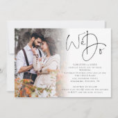 Elegant Script Wij Doen Photo Overlay QR Code Huwe Kaart (Voorkant)