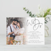 Elegant Script Wij Doen Photo Overlay QR Code Huwe Kaart (Staand voorkant)