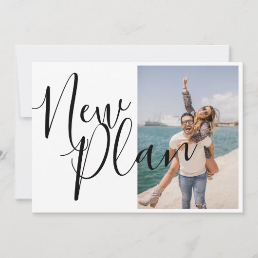 Elegant Script Wijzig de datum foto Save The Date (Voorkant)