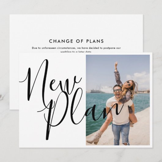 Elegant Script Wijzig de datum foto Save The Date (Voorkant / Achterkant)