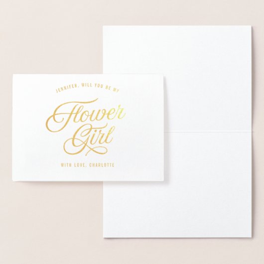 Elegant Script Wil je mijn bloemenmeisje zijn Folie Kaarten (Display)