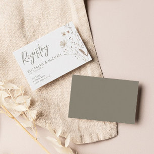 Elegant Script Wildflower Wedding Registry   Informatiekaartje