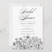 Elegant Script Wildflowers Bridal Shower Kaart (Voorkant)