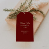 Elegant Script Wine Red Wedding Favor Thank You Cadeaulabel