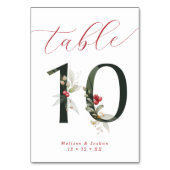 Elegant Script Winter Berries Tabel 10 Kaart (Achterkant)