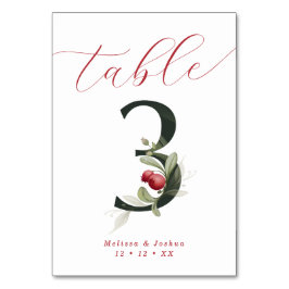 Elegant Script Winter Berries Tabel 3 Kaart