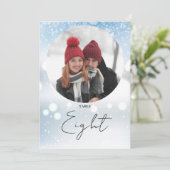 Elegant Script Winter Sneeuwvlokken Tafelnummer (Staand voorkant)