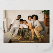 Elegant script Winterberry foto Folie Feestdagenkaart (Voorkant)