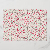 Elegant script Winterberry foto Folie Feestdagenkaart (Achterkant)