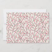Elegant Script Winterberry Pattern Family Foto Feestdagenkaart (Achterkant)