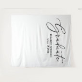 Elegant Script Wit Afstuderen Achtergrond Wandkleed (Voorkant (horizontaal))