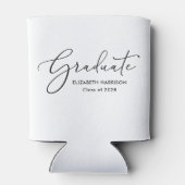 Elegant Script Wit Afstuderen Blikjeskoeler (Achterkant)