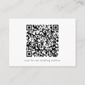 Elegant Script Wit Bruiloft Website QR Code Informatiekaartje (Achterkant)