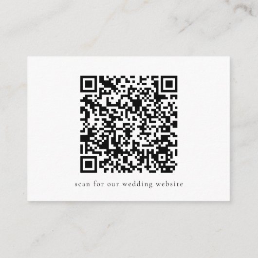 Elegant Script Wit Bruiloft Website QR Code Informatiekaartje (Achterkant)