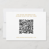 Elegant script wit en goud QR code bruiloft Save The Date (Achterkant)