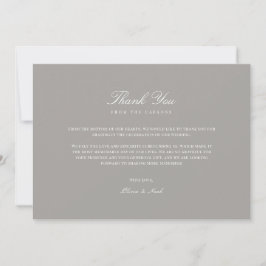 Elegant Script Wit & Grijs Bedankt Card