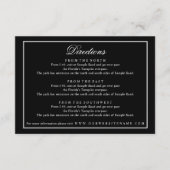 Elegant Script Wit op Zwarte Huwelijksbijlage Informatiekaartje (Voorkant)