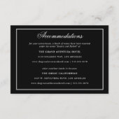 Elegant Script Wit op Zwarte Huwelijksbijlage Informatiekaartje (Achterkant)