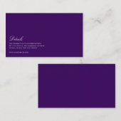 Elegant Script Wit & Paarse bruiloft Details Informatiekaartje (Voorkant / Achterkant)