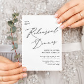 Elegant Script Wit Repetitie Diner QR code Kaart