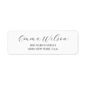 Elegant script wit retouradres labels (Voorkant)