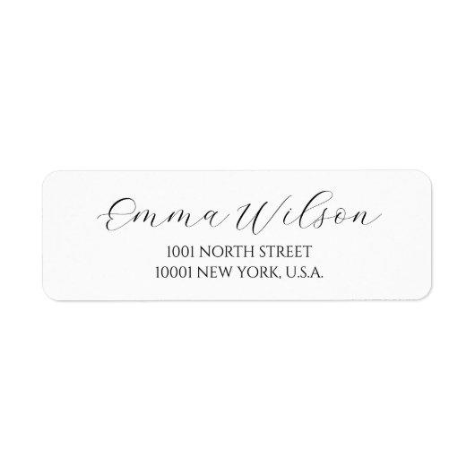 Elegant script wit retouradres labels (Voorkant)