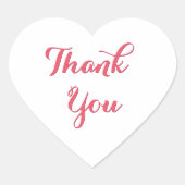 Elegant Script Wit Roze Feest Geschenken Dank Je Hart Sticker (Voorkant)