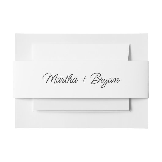 Elegant Script Wit & Zwart Bruiloft Uitnodigingen Wikkel (Voorkant Voorbeeld)