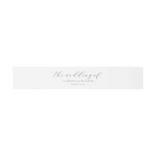 Elegant Script Witte Bruiloft Uitnodigingen Wikkel (Vlak)
