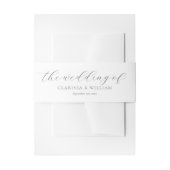 Elegant Script Witte Bruiloft Uitnodigingen Wikkel (Voorkant Voorbeeld)