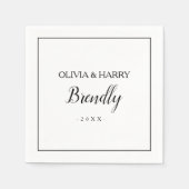 elegant script | Witte Trouwpapier servet (Voorkant)