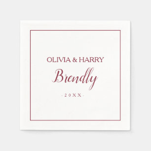 elegant script   Witte Trouwpapier servet