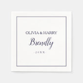 elegant script | Witte Trouwpapier servet (Voorkant)