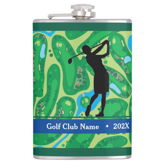 Elegant Script Women's Golf League Flask - Aangepa Heupfles (Voorkant)