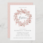 Elegant Script Wreater Waterverf Baptisme Kaart (Voorkant / Achterkant)