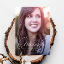 Elegant Script Yellow Photo Graduparty