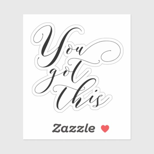 Elegant script "You Got This" Motivatie Sticker (Vel)