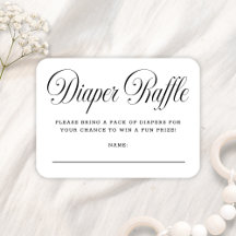 Elegant Script Z&W Baby Shower Luiers Raffle