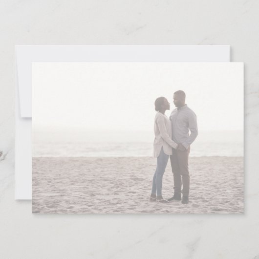 Elegant script | Zachte horizontale fotobruiloft Kaart (Achterkant)