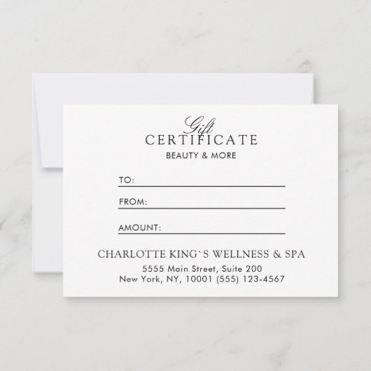 Elegant script | Zakelijk cadeaubon (Achterkant)