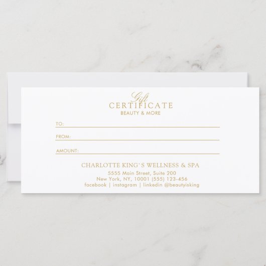 Elegant script | Zakelijk cadeaubon (Achterkant)