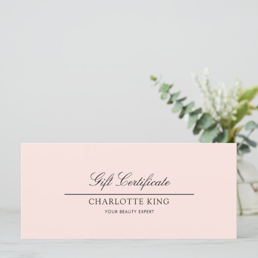 Elegant script | Zakelijk cadeaubon (Staand voorkant)