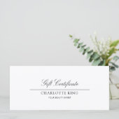 Elegant script | Zakelijk cadeaubon (Staand voorkant)