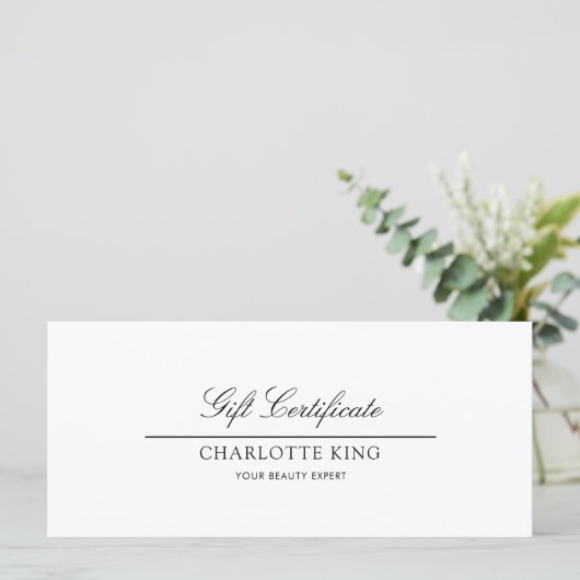 Elegant script | Zakelijk cadeaubon (Staand voorkant)