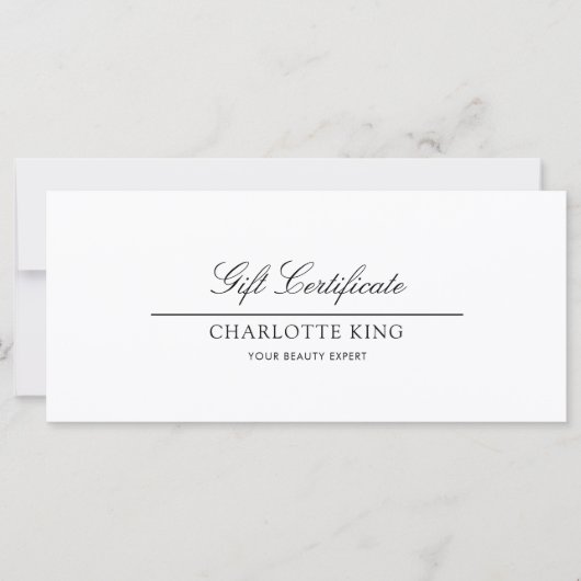 Elegant script | Zakelijk cadeaubon (Voorkant)