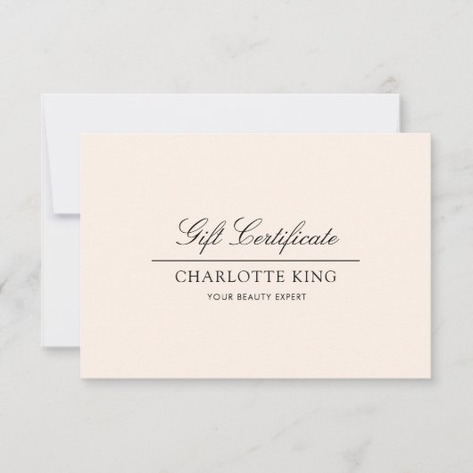 Elegant script | Zakelijk cadeaubon (Voorkant)
