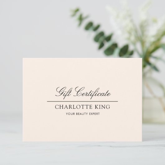 Elegant script | Zakelijk cadeaubon (Staand voorkant)