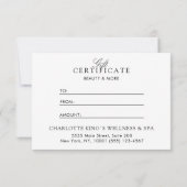 Elegant script | Zakelijk cadeaubon (Achterkant)