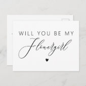 elegant script zal je mijn bloemmeisje zijn briefkaart (Voorkant / Achterkant)